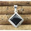 Ciondolo Solitario in Argento 925 con Diamante Nero 9,45 Ct Square