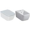 Geberit iCon Square Set Sanitari Sospesi Filo Muro con Fissaggio Nascosto Rimfree