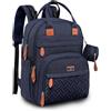 BabbleRoo Zaino per pannolini con fasciatoio per neonati, unisex, grande capacità, borsa multifunzione, impermeabile, da viaggio con custodia per ciuccio staccabile