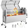 VEVOR Girarrosto a Carbone con Coperchio Carico 60 kg per Maiale Agnello Altezza Regolabile a 4 Livelli, Kit Girarrosto a Spiedo in Acciaio Inox, Lunghezza 1168,4 mm, per Cottura all'Aperto, Feste