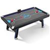 VEVOR Gioco di Air Hockey da Tavolo 2,2 m con Luce a LED con Segnapunti per Sala Giochi, Arcade di Hockey ad Aria per Feste, Set di Accessori, Gambe a Forma di H, Sistema di Punteggio Elettronico