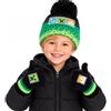 Minecraft - Set cappello e guanti per bambini - Cappello e guanti in lana nera - Design Pixel - Taglia unica 6-12 anni - Merchandise ufficiale