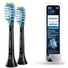 Philips Sonicare HX9042/33 Pack da 2 Testine di Ricambio C3 Premium Plaque Defence, con RFID e Tecnologia Adaptive, Per una Pulizia Profonda, Nero