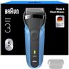 Braun Serie 3 Rasoio Elettrico Barba Uomo 310s Nero e Blu Notte | Regolabarba Uomo Impermeabile, 3 Lame Flessibili, Ricaricabile, Accessori Inclusi, Idea Regalo