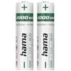 Hama | Batterie ricaricabili (2 batterie AAA, ricaricabili, 1000 mAh, ricarica rapida) colore bianco