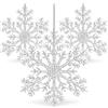com-four® 3x Fiocchi di neve XL - Decorazioni natalizie 30 cm trasparenti | Grandi fiocchi in acrilico da appendere - addobbi per albero con cordino per finestre, porte, soffitti, decorazioni invernali