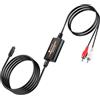 Neoteck Convertitore Audio Digitale-Analogico 192 kHz 24 bit - Cavo DAC Ottico SPDIF a RCA 1,8 m con Amplificatore Integrato - Adattatore Ottico a RCA Plug & Play per TV Amplificatore Home Cinema