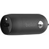 Belkin Caricabatteria da auto rapido USB-C da 20 W, caricatore auto USB C, ricarica veloce caricabatterie auto per 16, 15, 14, 13, 12, Samsung Galaxy S24, S23, Google Pixel, Sony, iPad e altri - Nero