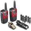 Midland - Kit Outdoor Emergenza EK30, 2 Walkie Talkie PMR446 XT30 Portata 6Km Senza Licenza, Torcia LED Regolabile, Fischietto di Emergenza con Bussola e Termometro, 2 Set di Batterie Ricaricabili AAA