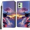 Haninsuze Cover per Motorola Moto G54 5G, Portafoglio PU Pelle, albero rosa | Interno TPU Antiurto, Anti-Graffio, Fessura per Schede, Supporto Stand, Design Libro, Flip