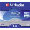 Verbatim 43748 Blu-ray registrabile (BD-R), Confezione da 5