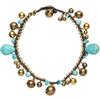 81stgeneration Cavigliera con Perline in Ottone Color Oro, Campanellini e Perline Turchesi | Cavigliere in Stile Indiano | Gioielli per i Piedi per le Donne