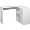 HOMCOM Scrivania angolare girevole 180°, con libreria, cassetto e armadietto, 117x82x74cm, Bianco | Aosom Italy