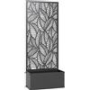 Outsunny Fioriera con traliccio, vaso per fiori, con schermo di privacy, per piante rampicanti, metallo, 45 x 21,5 x 110 cm, nero | Aosom Italy