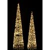 Bizzotto Set 2 Coni Natalizi Hoover Oro con Micro LED Classic D20x80 e D25x100 cm Decorazioni Luminose
