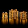 Ad Trend Set 3 Pacchi Dono di Natale con Led da Interno/Esterno Oro