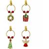 Ad Trend Set 4 Segnabicchieri Natalizi in Metallo Assortiti Multicolor