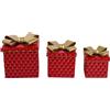 ARPIMEX Set 3 Pacchi Regalo di Natale Decorativi Metallo Rosso