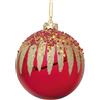 Bizzotto Sfera di Natale Firework D 80 Mm Vetro Rosso