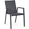 Bizzotto Krion Sedia con Braccioli Antracite Alluminio