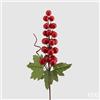 EDG Enzo De Gasperi Bacche Pick Natalizie con Foglie H 30 Cm Rosso