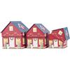 ARPIMEX Set 3 Scatole Casetta Natale M.G. 18,5 x 18,5 x 21,5 Cm Rosso