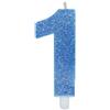 Big Party Candelina Numero 1 Cera Sweety Celeste Glitter