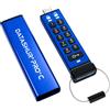 iStorage datAshur PRO+C 256GB Secure USB Type-C Memory Stick FIPS 140-3 Leve