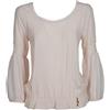 Patrizia Pepe Blusa georgette con maniche a sbuffo e dettagli in pizzo - NERO 40
