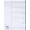 Q-Connect Divisori numerici per raccoglitori 22,5x29,7 cm Q-Connect grigie in PPL - 12 schede