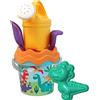 Simba Dino Baby - Set di secchi di Sabbia, 6 Pezzi, Secchio, colino, Forma di Sabbia, Pala, rastrello, innaffiatore, 11 cm, Diametro: 14 cm, a Partire da 10 Mesi
