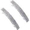 Dwang 2 fermagli per capelli in argento con strass scintillanti, design francese, alla moda, splendidi fermagli per capelli luccicanti per coda di cavallo, clip laterali e fermagli per capelli