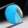 IGL Turchese Naturale 14,60 Ct Gemma Cabochon Ovale Blu Naturale