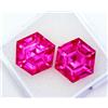 harshj_0 Esagonale Taglio Naturale Zaffiro Rosa 6 A 8 KT Certificato Loose Gemma Paio H60