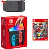 Nintendo Switch - Modello OLED (blu neon/rosso neon) Super Mario Odyssey Pack