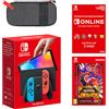 Nintendo Switch - Modello OLED (blu neon/rosso neon) Pokémon Scarlatto + Nintendo Switch Online 3 mesi individuale Pack