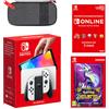 Nintendo Switch - Modello OLED (bianco) Pokémon Violetto + Nintendo Switch Online 3 mesi individuale Pack