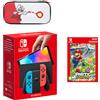 Nintendo Switch - Modello OLED (blu neon/rosso neon) Mario Party Superstars Pack