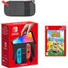Nintendo Switch - Modello OLED (blu neon/rosso neon) Animal Crossing: New Horizons Pack