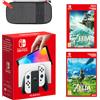 Nintendo Switch - Modello OLED (bianco) The Legend of Zelda: Tears of the Kingdom + The Legend of Zelda: Breath of the Wild Pack