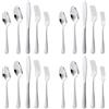 KitchenBoss Set Posate Acciaio Inox: 4 Persone Set di Posate con Coltello, Cucchiaio, Forchetta, 20 Pezzi in Argento e Lavabili in Lavastoviglie