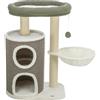 TRIXIE Heimtierbedarf GmbH & Co. KG TRIXIE Tiragraffi Dante 86 cm in bianco/verde/grigio - Albero per gatti a più piani con molte possibilità di graffi e giochi, nonché luoghi di ritiro - accogliente e stabile - 44468