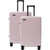 ETERNITIVE E3 Pro Set 2 valigie 157 L media 60 L + grande 97 L TSA rosa | Set di 2 valigie coordinate: 60 L + 97 L; lucchetto TSA su ciascuna, si ripongono una dentro l'altra