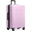 U.S. Traveler Boren, Valigia da viaggio rigida in policarbonato con 8 ruote girevoli, manico in alluminio, Lavanda, Checked-Large 30-Inch