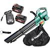 HEADNMORE® Bundle - Parkside® 40 V batteria aspiratore per fogliame PLSBA 40 (con batteria da 2 x 4 Ah ) + portachiavi