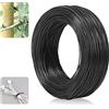 TANCUDER Filo di Tensione Zincato 1,1 mm x 100 m, Filo di Ferro Ricotto, Filo di Ferro Plastificato, Fili per Bonsai da Giardino Supporti per Alberi, Finitura Filo, Attacco per Fiori di Piante - Nero