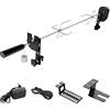 SHYOSUCCE Girarrosto Elettrico con 2 Aghi per Carne, Motore, Alimentato Tramite USB e Adattatore, Girarrosto Barbecue per Griglia a Carbone, Grill a Gas, Carrello Grill, Lunghezza Regolabile 69-137 cm