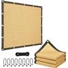 Generic Rete Ombreggiante Telo Parasole 90%, Copertura Traspirante in HDPE Antistrappo, Rete Frangisole con Occhielli per Serra, Piante, Agricoltura e Copertura Auto(Beige,4.0x6.5m)