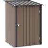 Outsunny capanno degli attrezzi in acciaio zincato 1,6m³ 100x103x160cm capanno degli attrezzi con tetto a shed porta con serratura resistente alle intemperie capanno da giardino all'aperto armadio