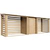 TIMBELA M206 Legnaia in legno con ripostiglio 6,18 m2, grande legnaia doppia da esterno per legna e attrezzi da giardino